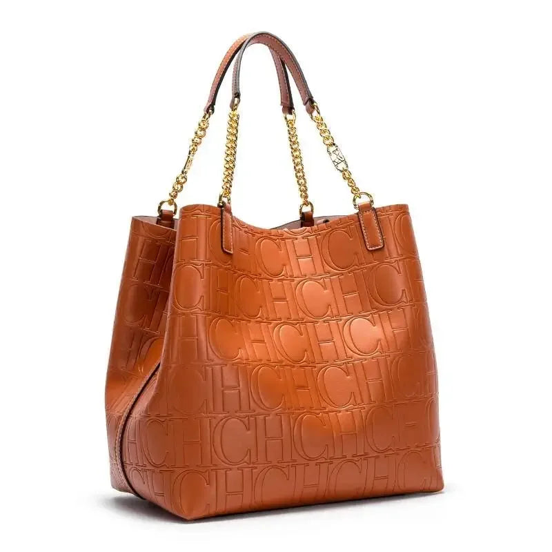 Luxury Embossed Chain Tote Bag
