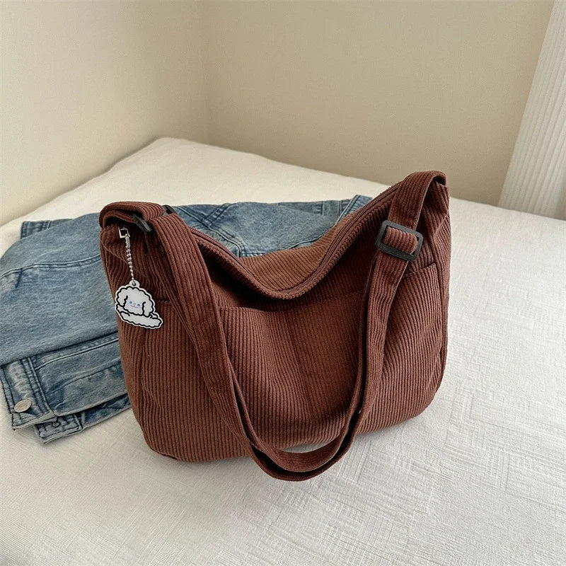 Vintage Corduroy Tote Bag