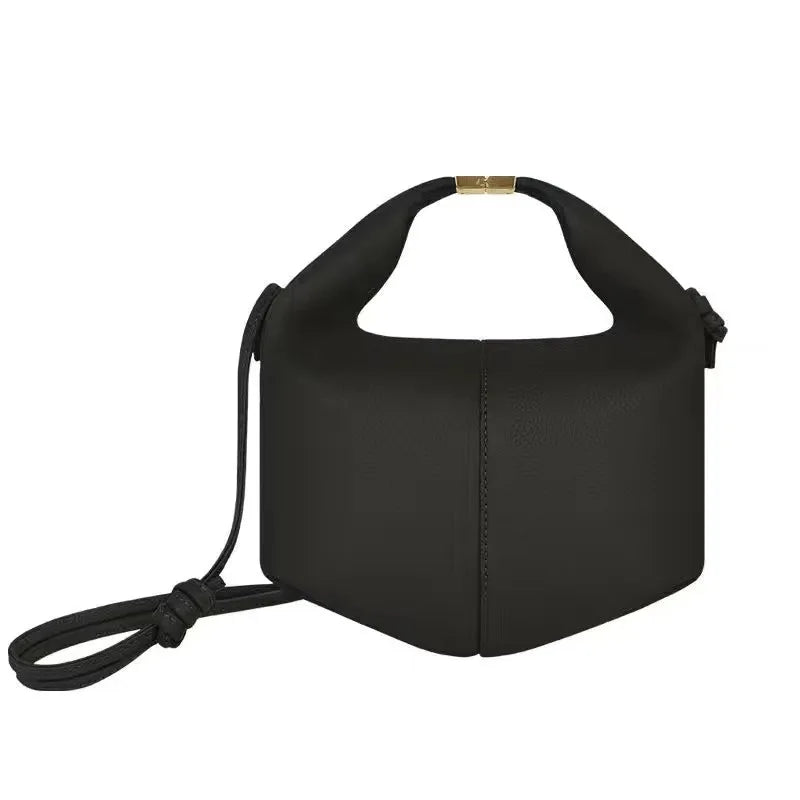 Minimalist Leather Lock Handbag