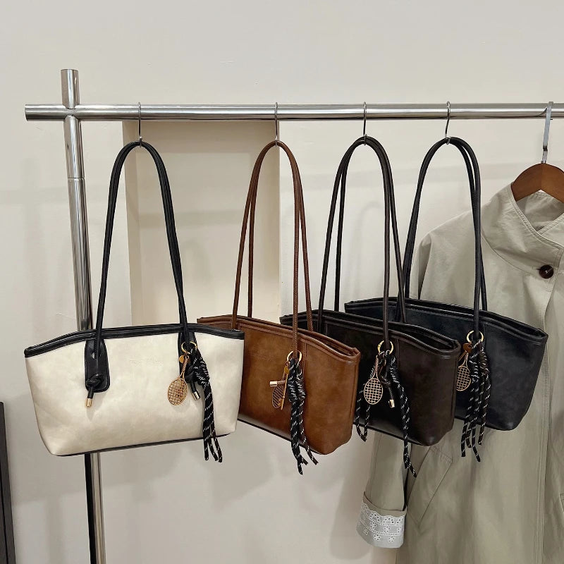 Minimalist PU Leather Shoulder Bag for Women