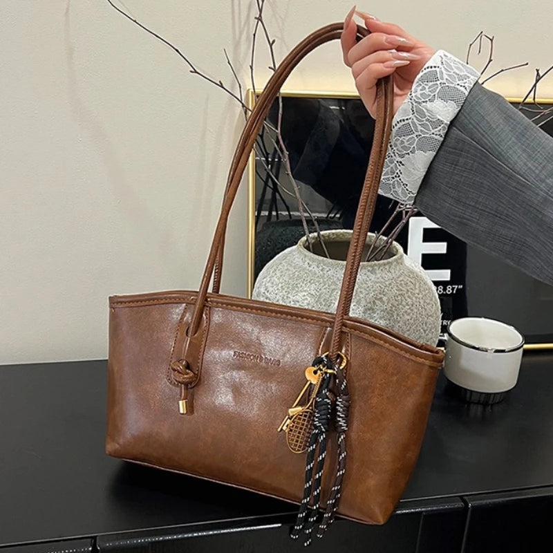 Minimalist PU Leather Shoulder Bag for Women