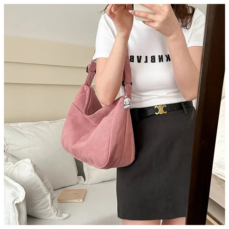 Vintage Corduroy Tote Bag