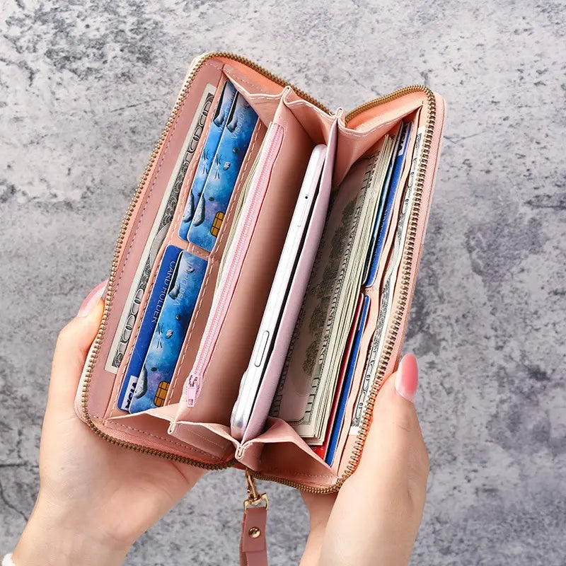 Elegant Long Zipper Wallet for Women