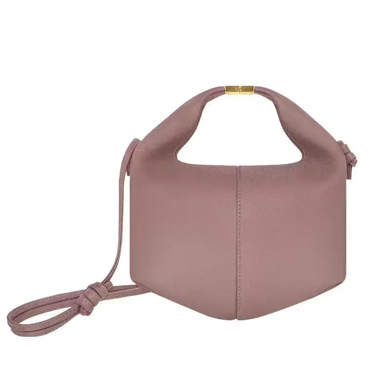 Minimalist Leather Lock Handbag