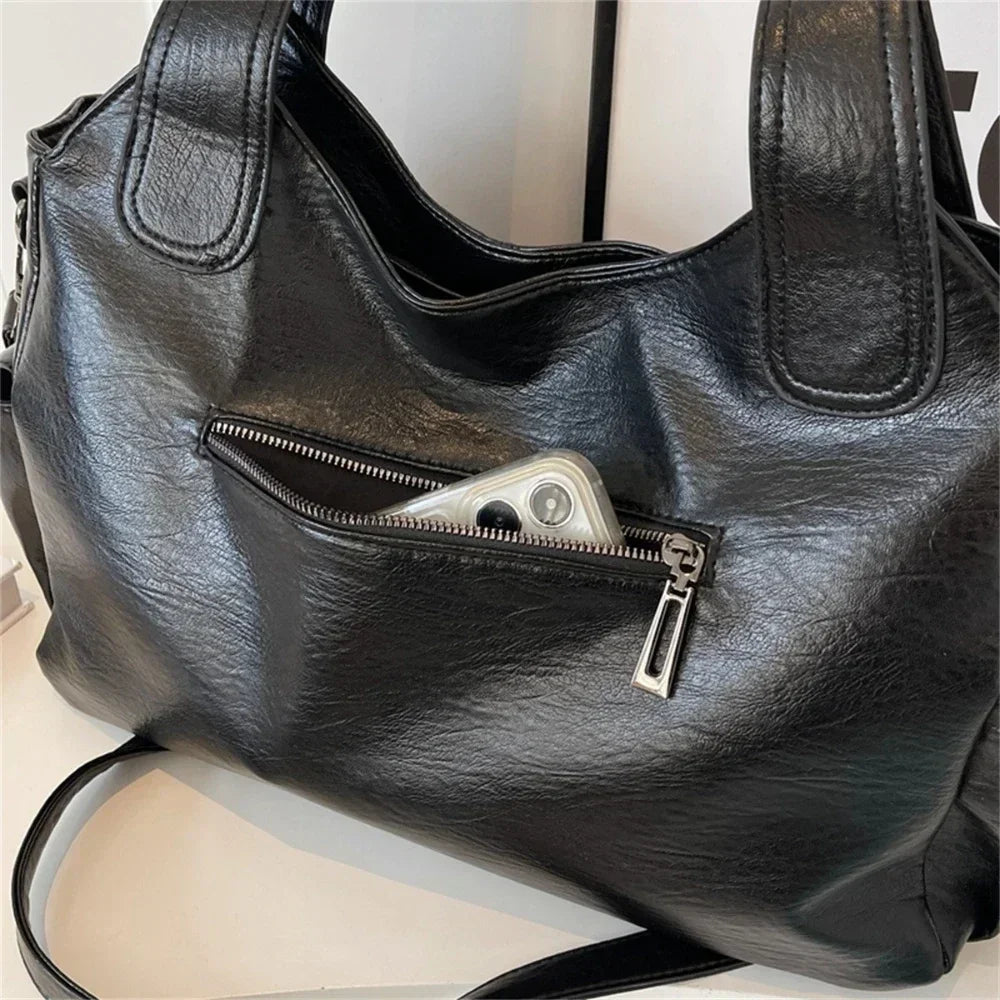 Large PU Leather Hobo Shoulder Bag for Women