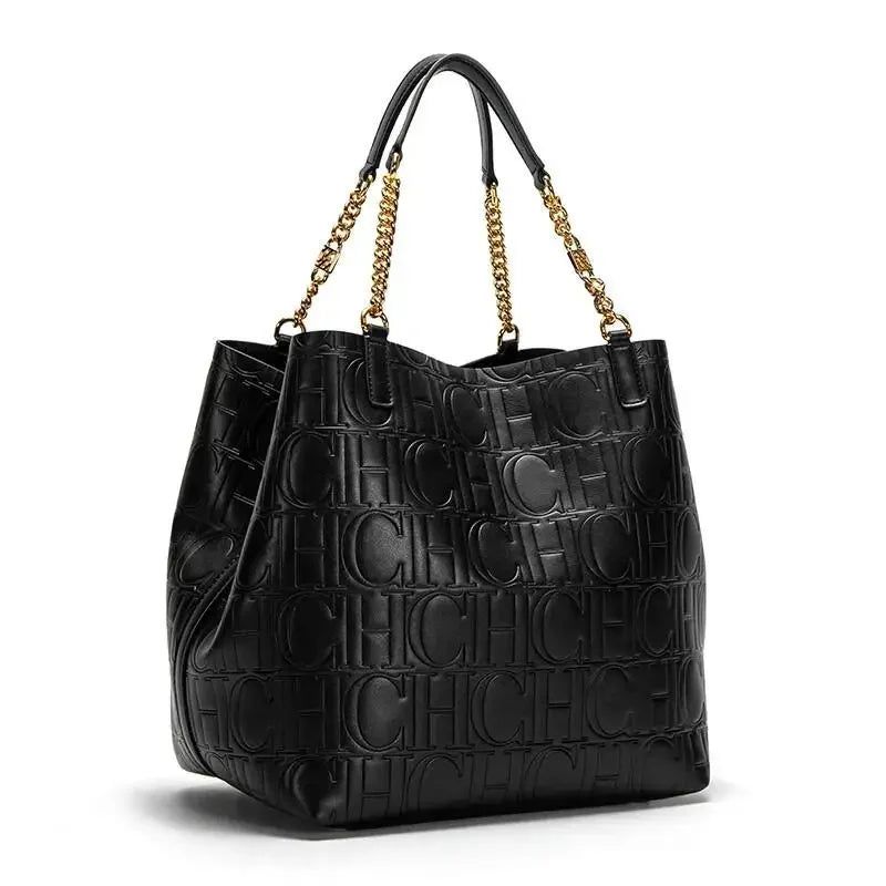 Luxury Embossed Chain Tote Bag