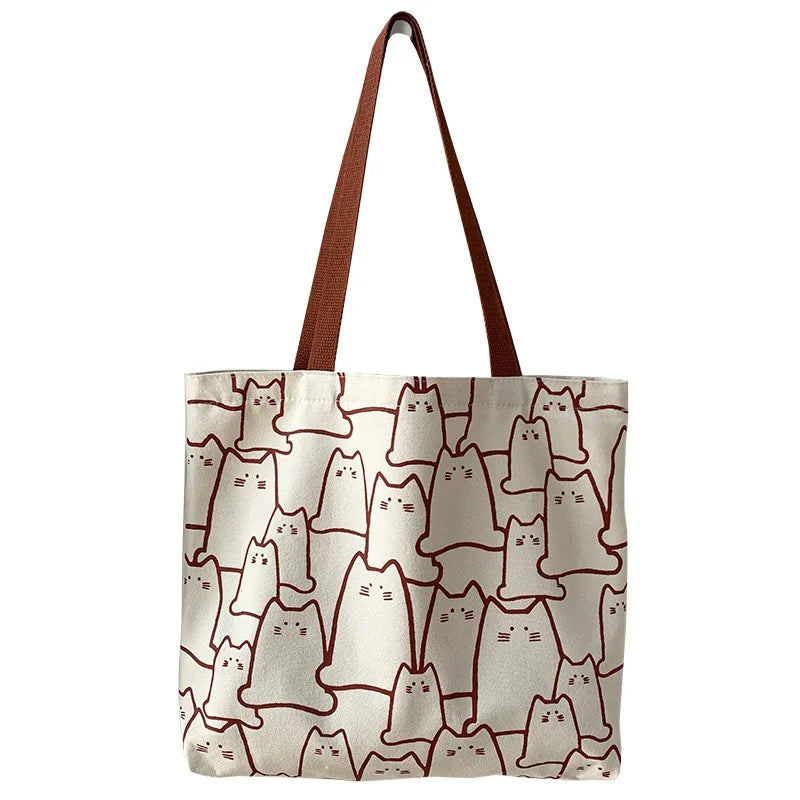 Cute Cat Canvas Tote Bag
