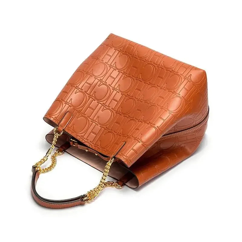 Luxury Embossed Chain Tote Bag