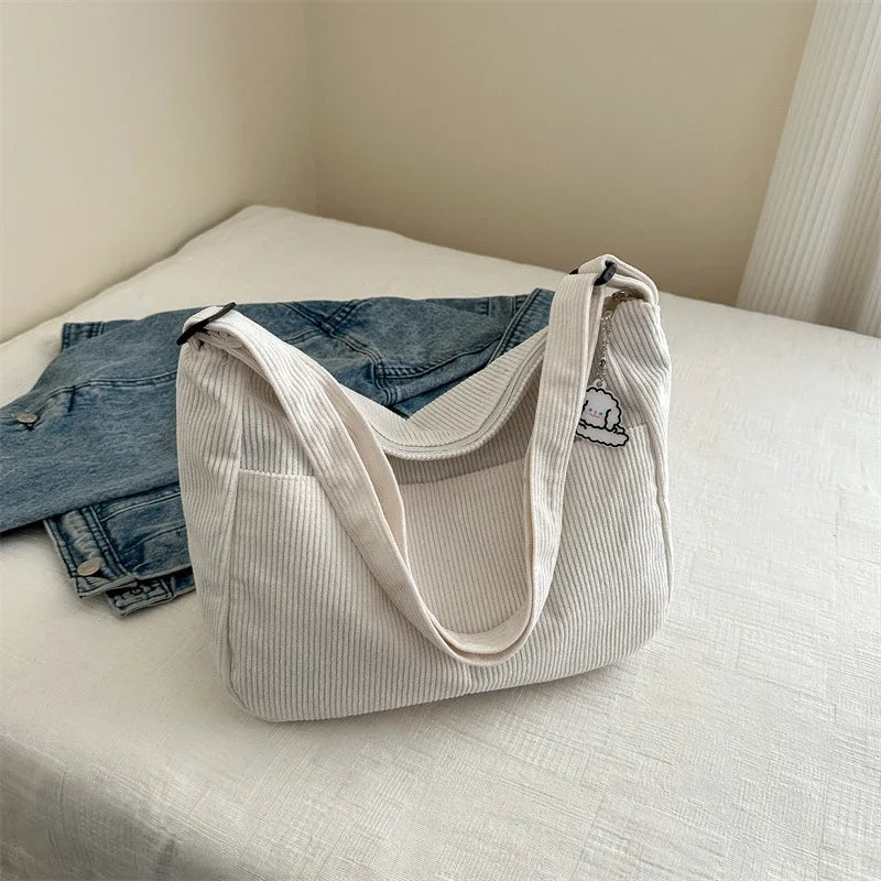 Vintage Corduroy Tote Bag