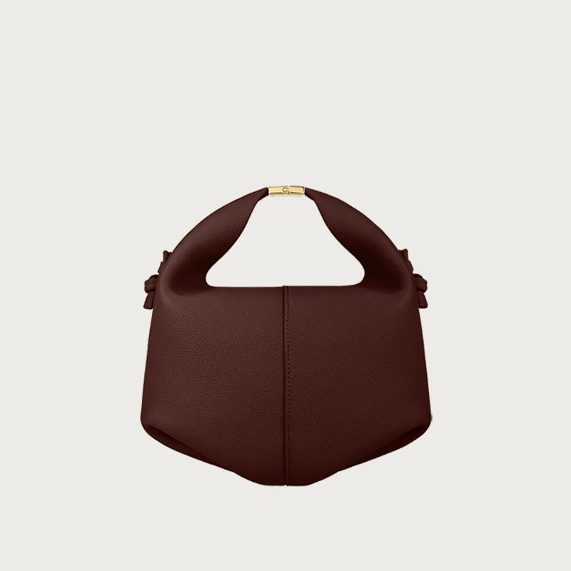 Minimalist Leather Lock Handbag