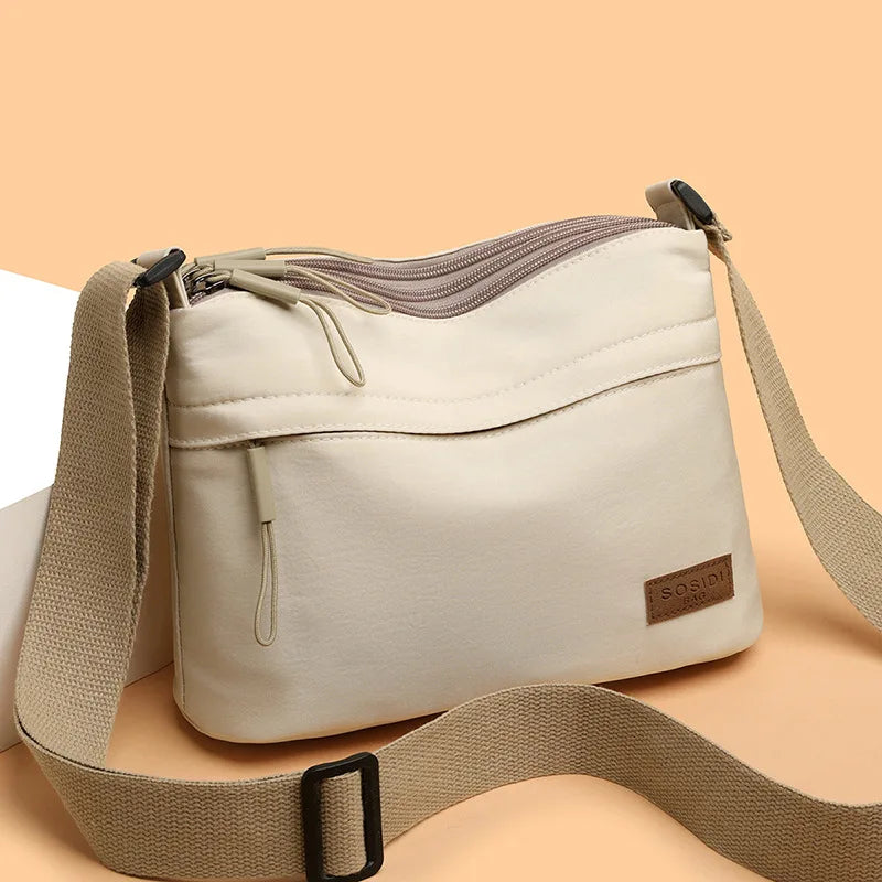 Minimalist Multi-Pocket Crossbody Shoulder Bag