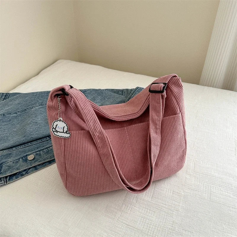 Vintage Corduroy Tote Bag