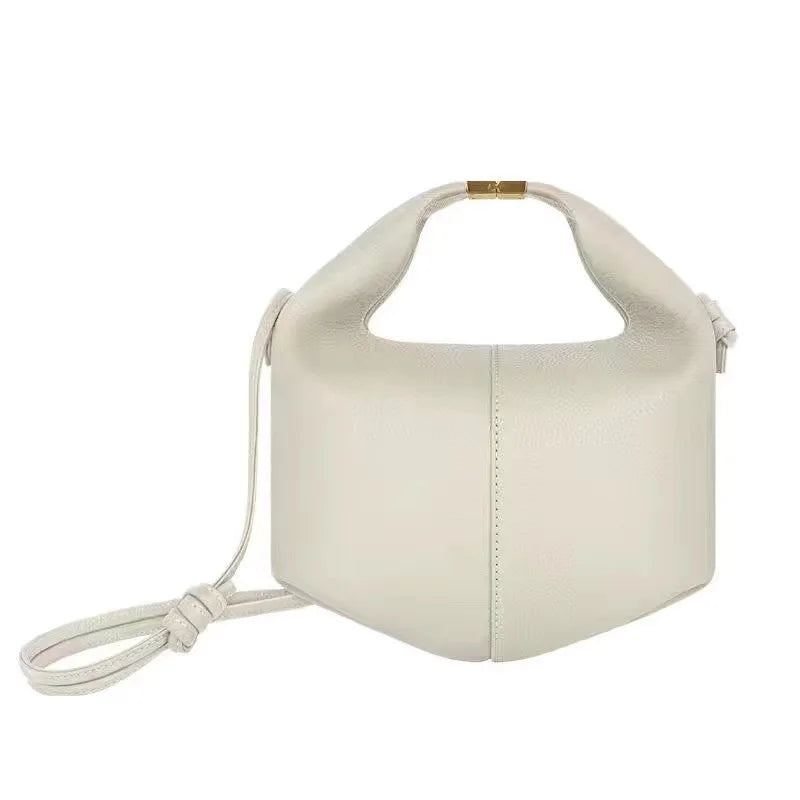 Minimalist Leather Lock Handbag