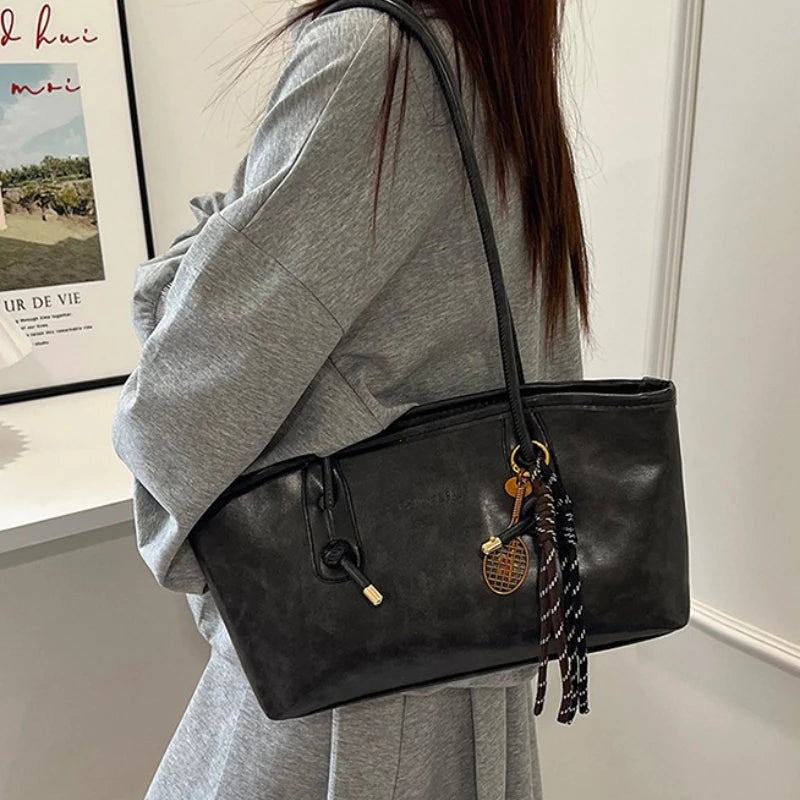 Minimalist PU Leather Shoulder Bag for Women